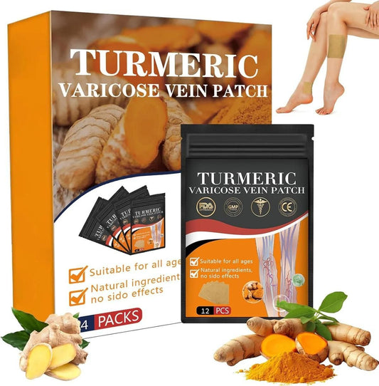 Turmeric Power Vein Patch (10-Pack) – Reduce Varicose Veins Naturally & Fast!
